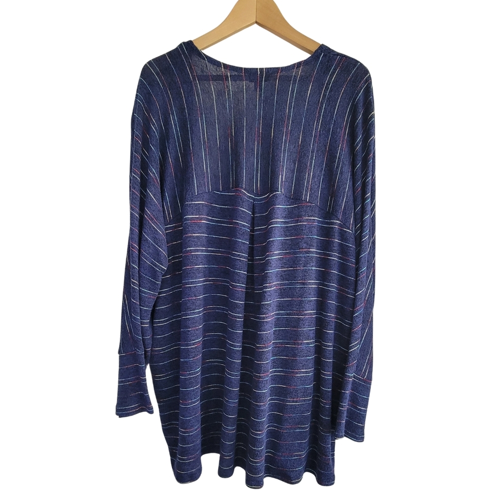 Torrid Navy Multicolor Striped Cardigan - Picture 2 of 3